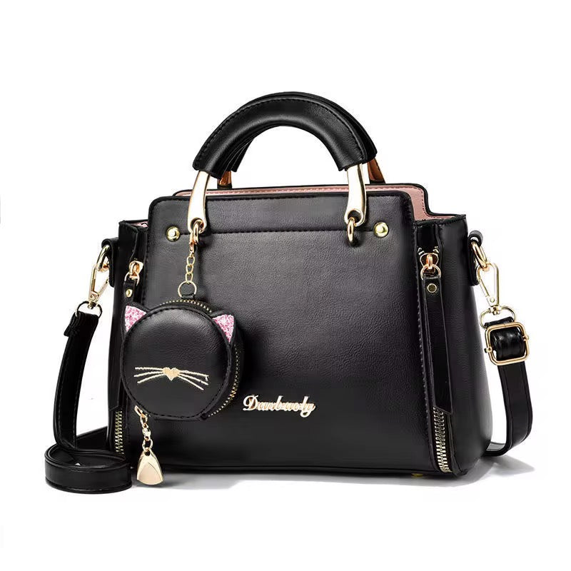 Handcrafted New Fashion Kitties Female Leathers Girls Handbags.