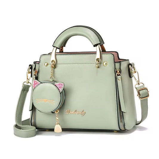 Handcrafted New Fashion Kitties Female Leathers Girls Handbags.