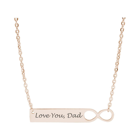 Infinity Bar Necklace Love You, Dad